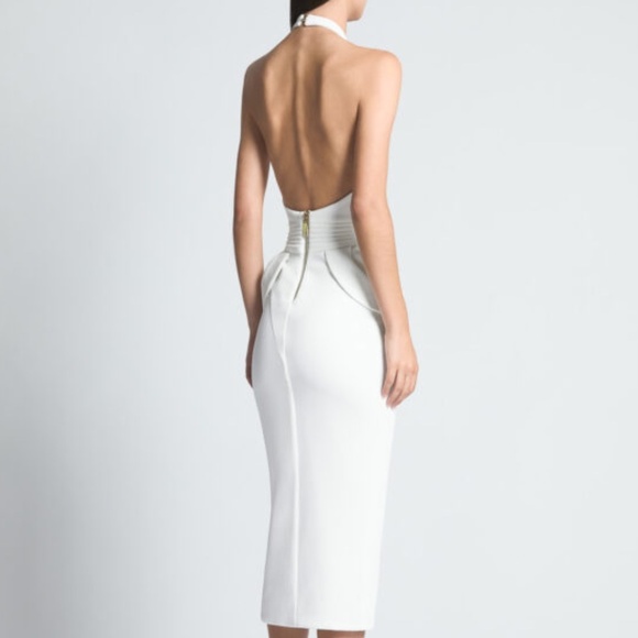 ZHIVAGO Rise Textured Halter Dress White 4 NWT - Picture 3 of 13